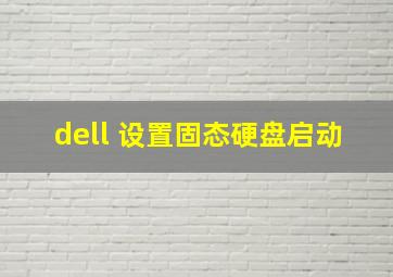 dell 设置固态硬盘启动